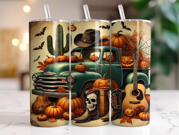 20oz Western Halloween Fall Tumbler Wrap Review