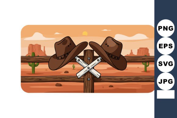 Cowboy Hats and Crossed Pistols on Wood: A Design Review