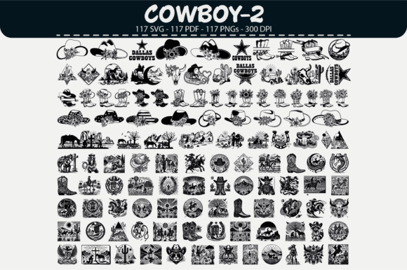Cowboy Vector Bundle – 117 Designs