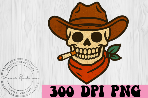 Grunge Cowboy Skull: A Bold Design for Real Embroidery Projects