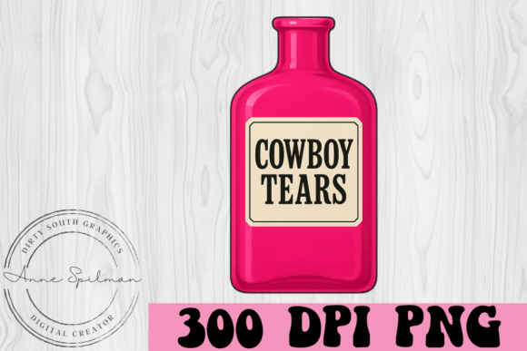 Neon Pink Cowboy Tears Bottle: A Bold Embroidery Design for the Right Projects