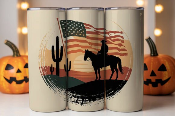 Patriotic Cowboy Sunset 20oz Tumbler