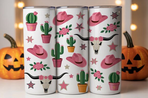 Pink Western Tumbler Wrap PNG Review