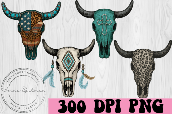 Set of 4 Western Bull Skulls Review for Real Embroidery Projects