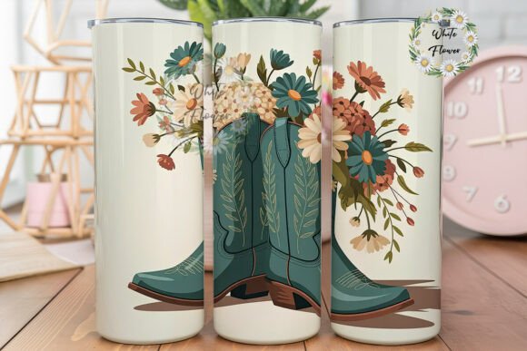 Teal Cowboy Boots Floral 20oz Tumbler Review for Real Projects