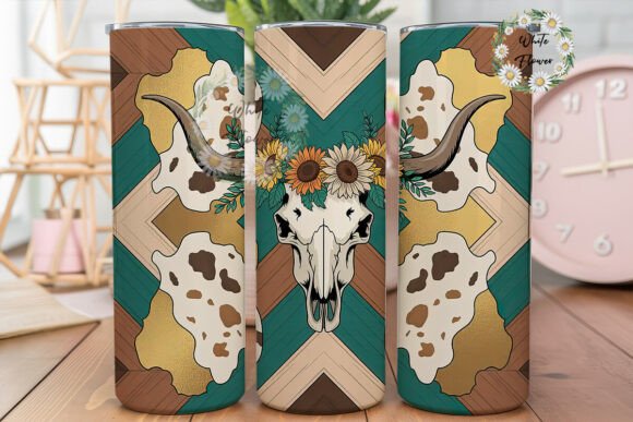 Western Boho Cow Skull Tumbler Wrap Design Review