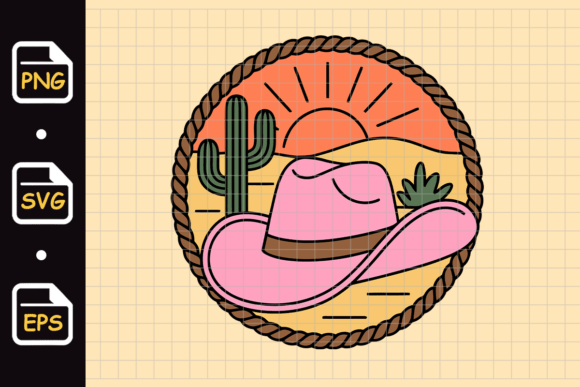 Western Cowboy Hat Desert Sunset Cactus Embroidery Design Review