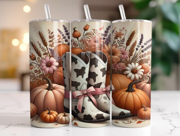 Western Cowgirl Boots Fall 20oz Tumbler Design Review
