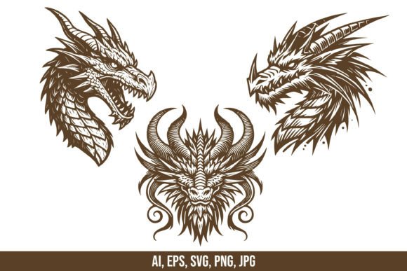 Western Dragon Head Vector Design Review