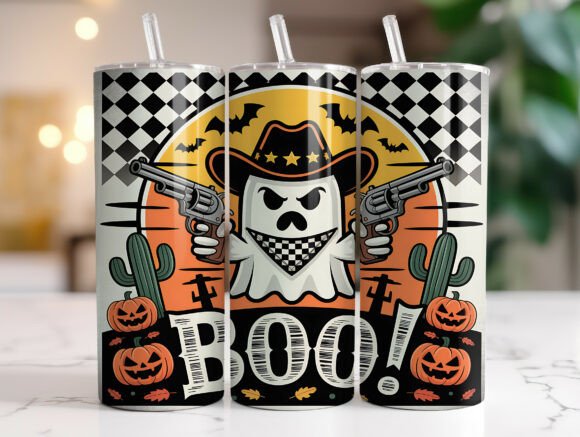 Western Ghost Boo Tumbler Wrap Design Review
