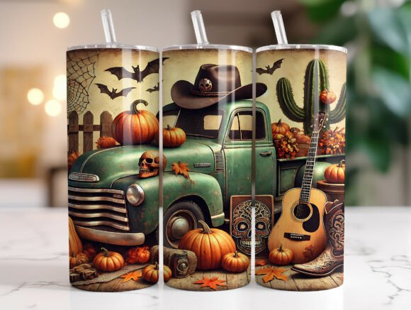 Western Halloween Fall Tumbler Wrap PNG Review