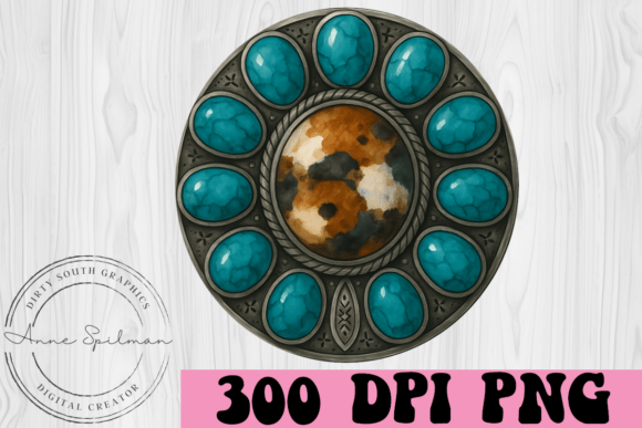Western Turquoise Concho Cow Print Embroidery Design Review